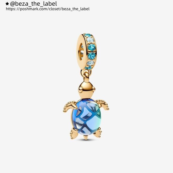 Pandora Sea Turtle Murano Glass Dangle Charm|Pendant - Picture 1 of 2